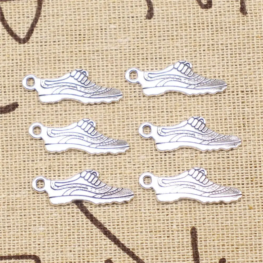 

Аксессуары для ювелирных изделий, подвески для кожаной обуви, античное серебро, 30 шт. 24x8 мм