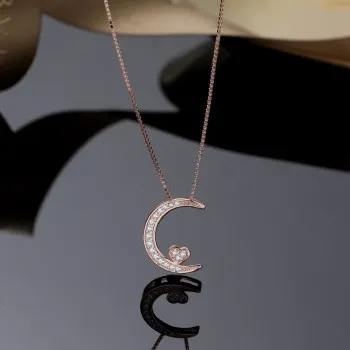 

S925 Sterling Silver Necklace, Female Moon Star Clavicle Chain, Simple Little Red Temperament, Mori Wild New Pendant XC20016
