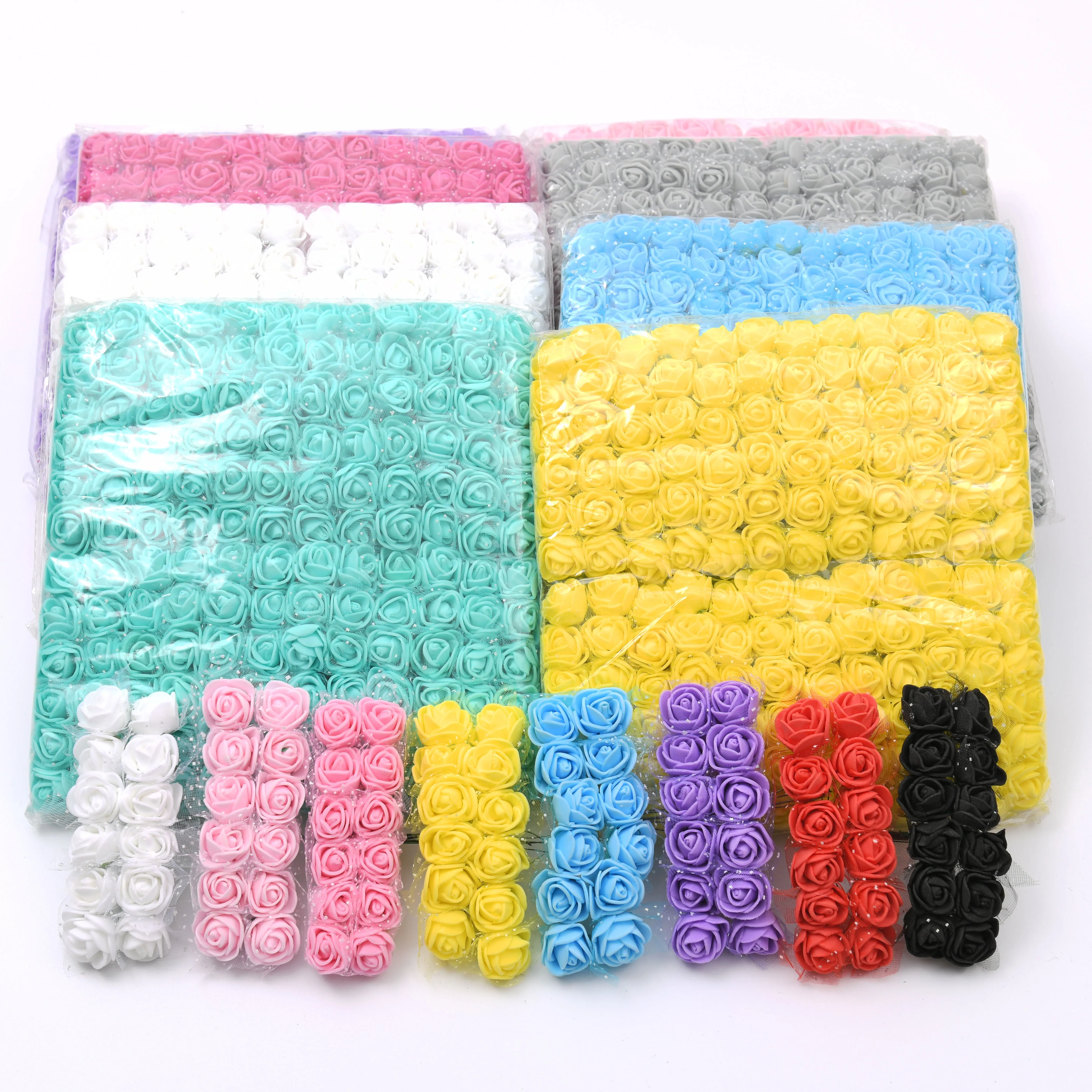 144 шт. мини Pe с кружевными розами для маленьких девочек пены цветы искусственные