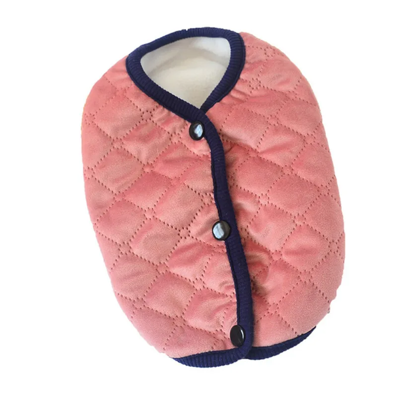 Ромбовидная зимняя одежда для собак розовое/синее теплое пальто без рукавов