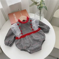 milancel 2021 autumn baby clothing toddler girls bodysuits mesh one piece 100 days girls clothes