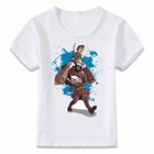 Дети T рубашка бога войны Кратоса и Локи, Детская футболка для мальчиков и девочек, футболка для малыша