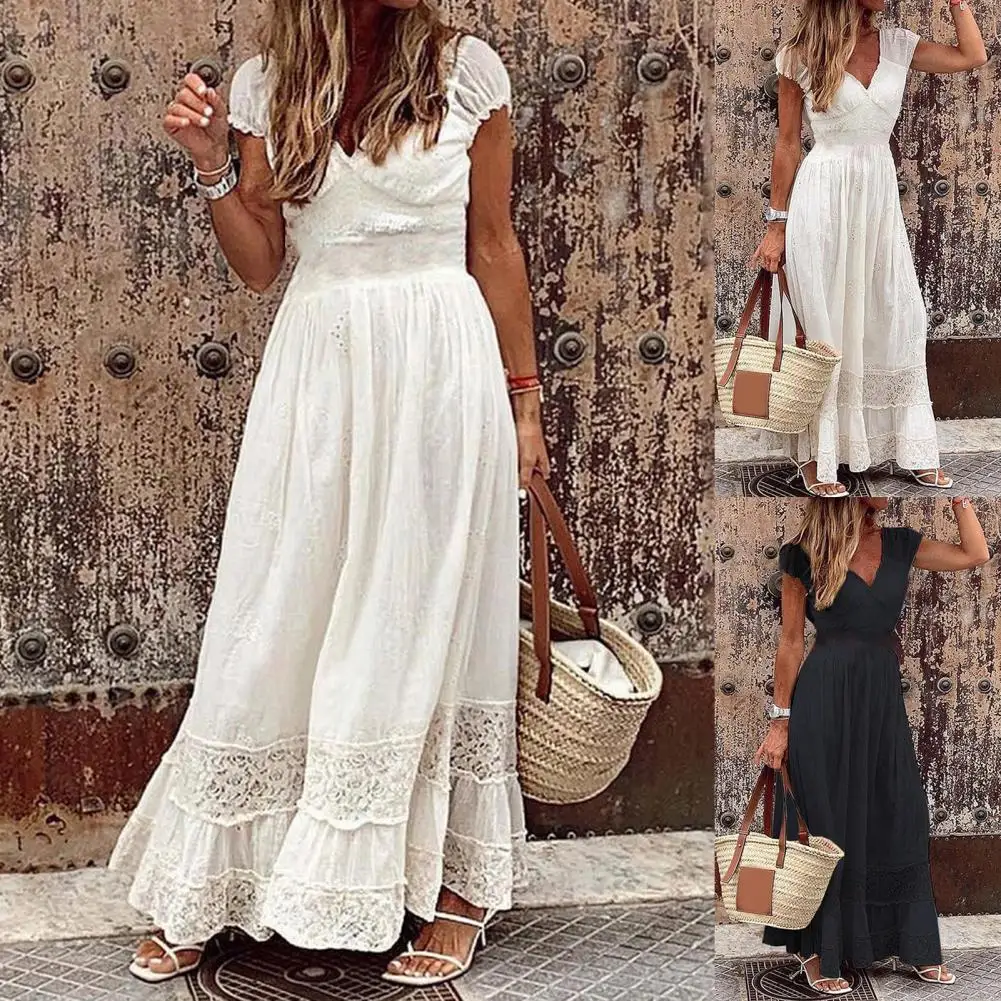 

Soft Fashion Female Sleeveless Long Dress Loose Summer Dress Stylish for Gathering