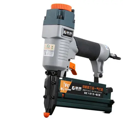 1PC 3-in-1 DIY Pneumatic Nail Gun For F/T Nail 440K Nail Universal Air Nailer Woodworking Air Stapler Home Carpentry Decor Tool