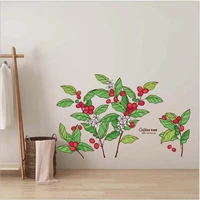 4pcs new folding version of coffee tree creative wall stickers for living room background home decoration vinyl