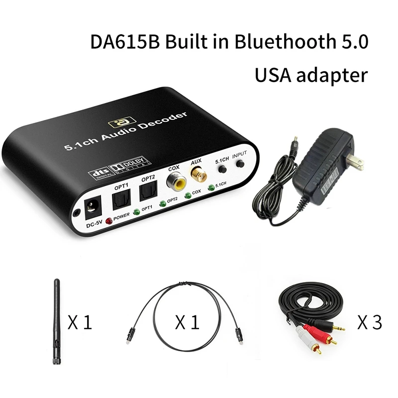 DTS 5.1CH o декодер Bluetooth 5 0 Reciever DAC беспроводной адаптер оптический коаксиальный диск