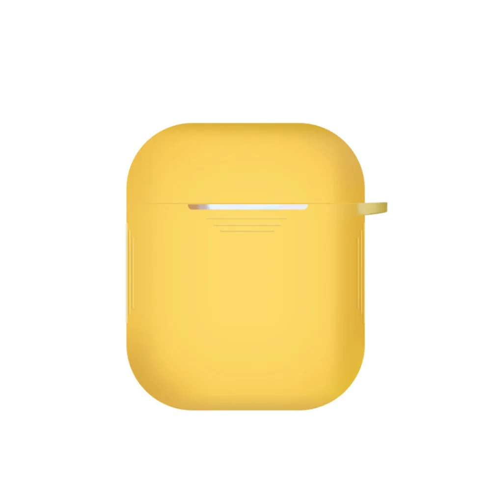 Cute Cartoon Earphone Case For Airpods 2 Cover Soft Silicone Slim Earphone Cover For Airpods Case Bag Protective Strap or Hook - Цвет: GJYellow