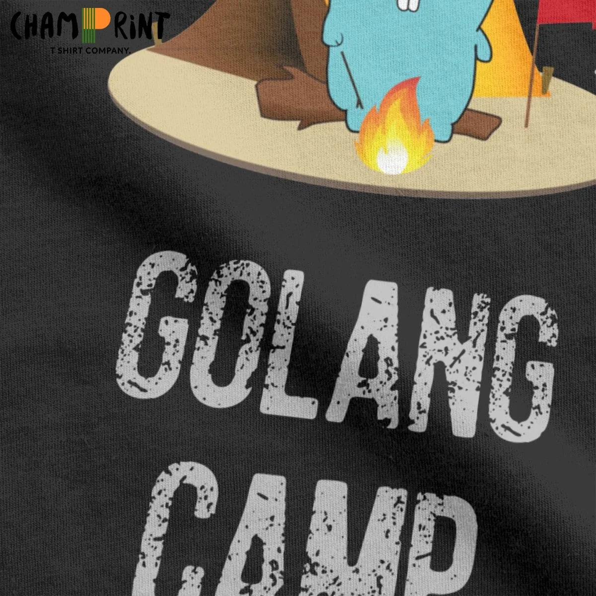Golang Суслик код майки для мужчин Винтаж 100% хлопковые футболки девочек с круглым