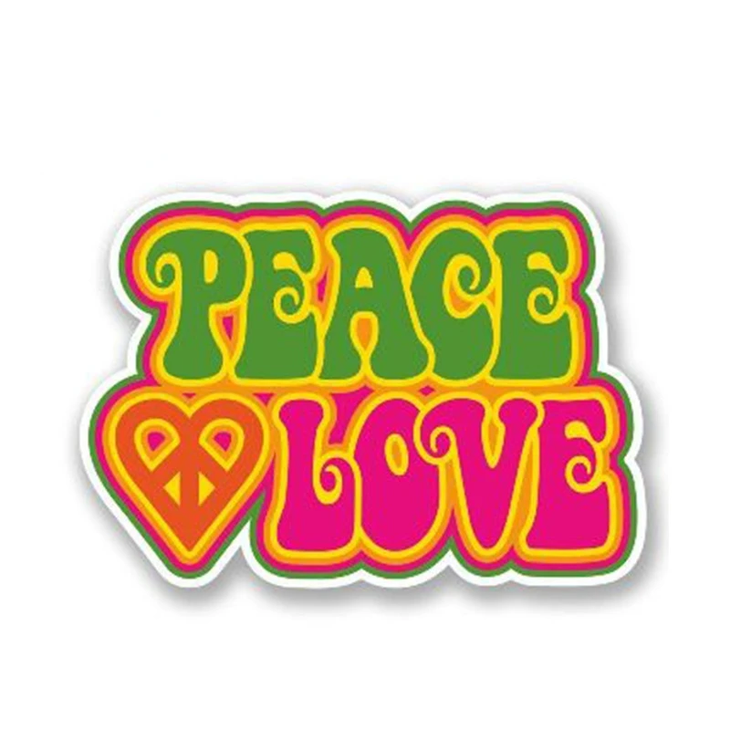 

Colored Personalized Peace Love Car Sticker Funny Car Styling Vinyl Bumper Window Decal Waterproof Car Accessories Kk13*7cm