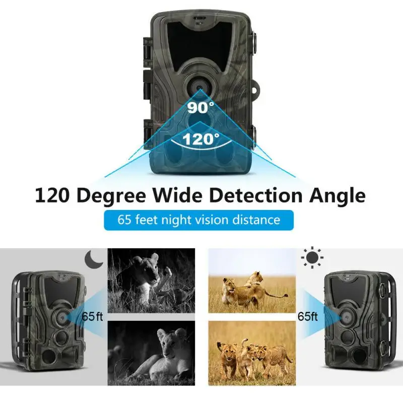 

HC801A 1080P Hunting Camera 16MP 32GB/64GB Trail Camera IP65 Photo Traps 0.3S Trigger Time 940nm Wild Waterproof Camera