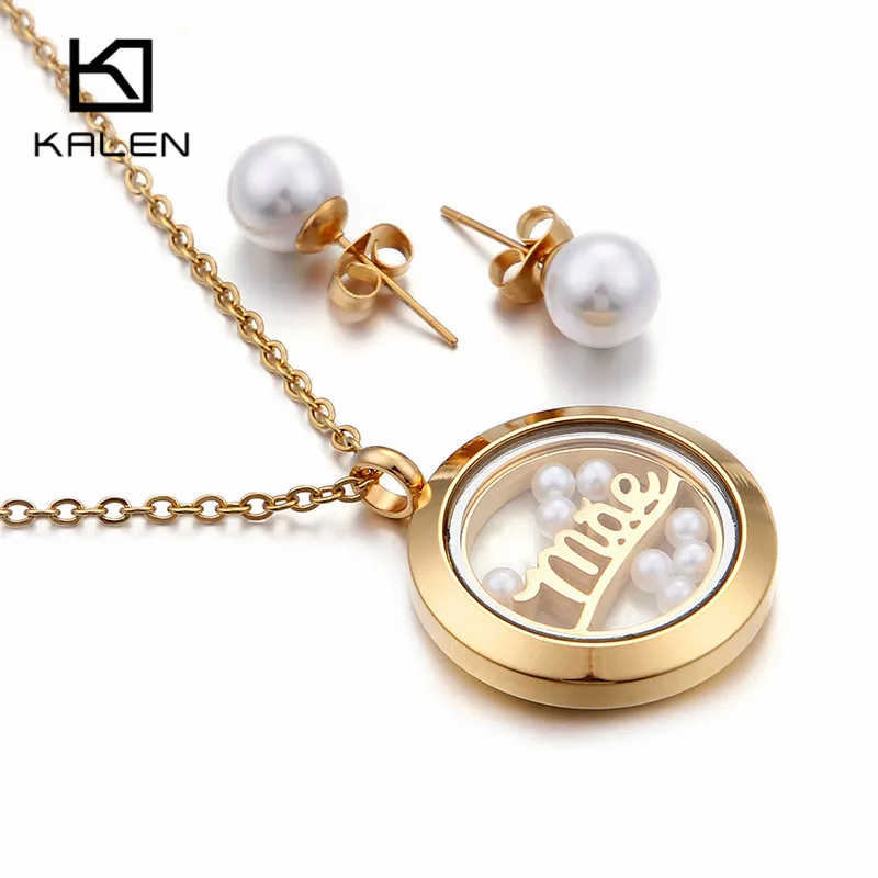 Женский комплект из колье и серёг нержавеющей стали|Ювелирные наборы| |