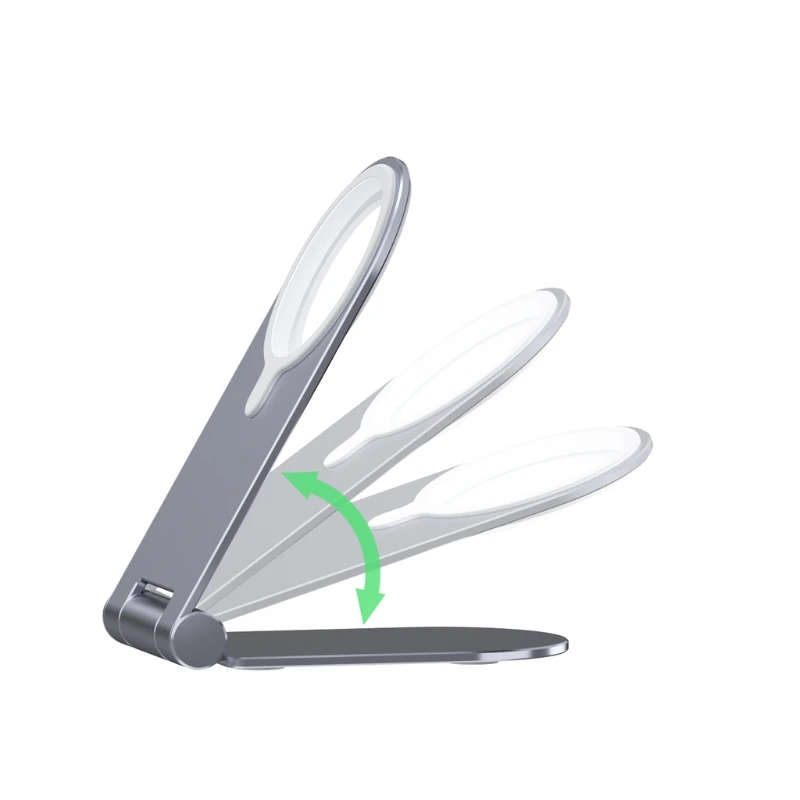 

Алюминиевый Настольный складной держатель-подставка, Регулируемый угол наклона, для iPhone 12, USB C, безопасное беспроводное зарядное устройств...