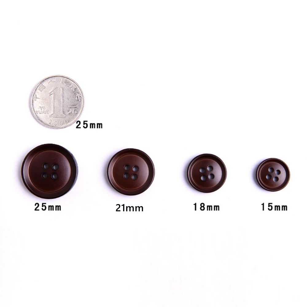 

100PCS Round 15/18/21/25mm Resin Plastic Sewing Buttons 4 Holes Black Dark Red Blue Suit Coat Sweater Shirt Crafts Accessories
