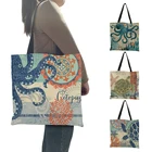 Женская Складная Сумка-тоут, Классическая большая сумочка на плечо с принтом морских животных, лошадей, осьминогов, для отдыха, шоппинга
