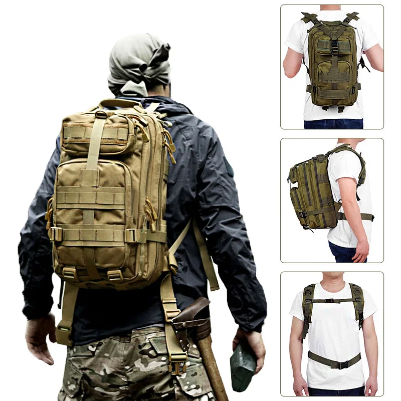 

25L 3P Tactical Backpack Military Army Outdoor Bag Rucksack Men Camping Tactical Backpack Hiking Sports Molle Pack Climbing Bags