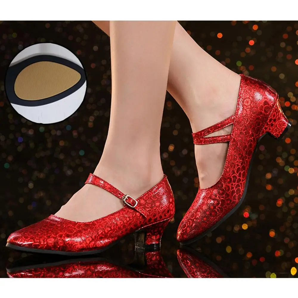 Женские туфли для танцев на резиновой подошве современные сальсы бальных Танго
