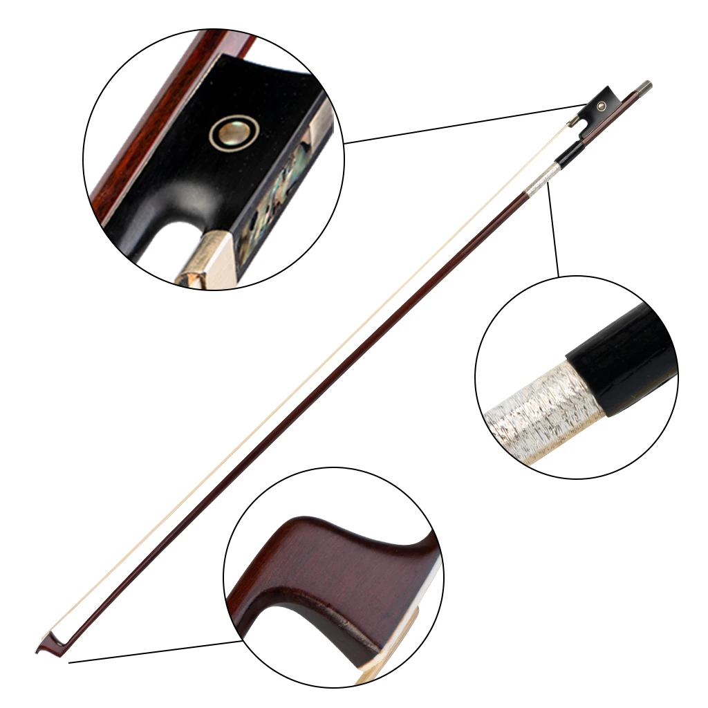 NAOMI 4/4 Скрипка Лук из бразильского дерева восьмиугольная палка мельхиоровые