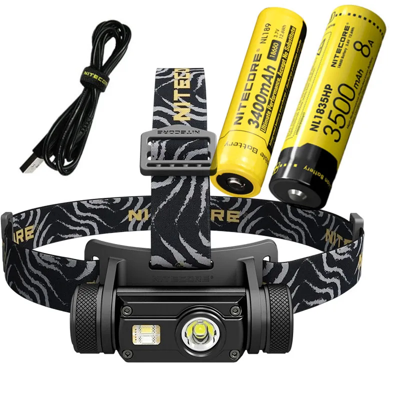 NITECORE HC65 USB Перезаряжаемый налобный фонарь CREE XM-L2 U2 max 1000 люмен дальность луча 110 м наружная фара для велосипеда - Испускаемый цвет: NL1834 NL1835HP