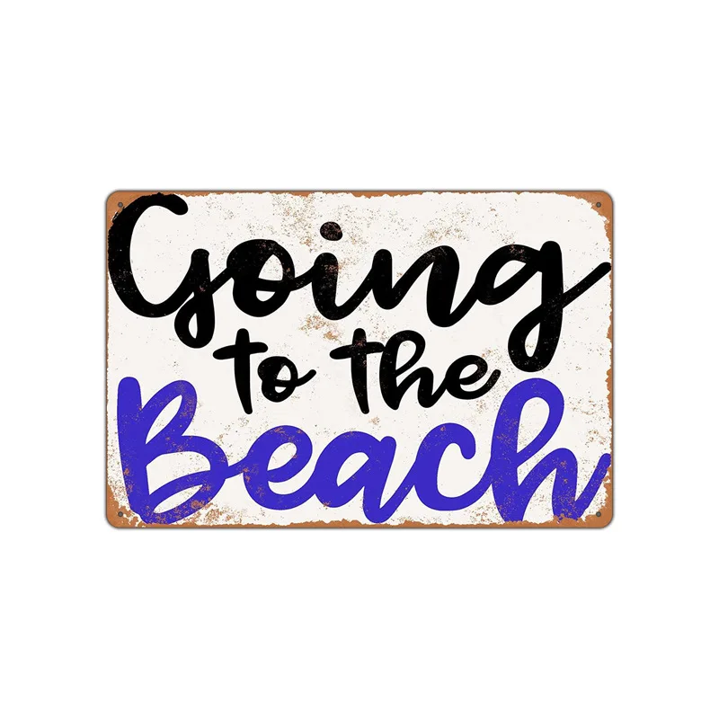 Summer Beach Sunset Plaques Scenery Iron Painting Cafe Bar Garage Home Decor Metal Tin Sign Indoor Wall Sticker Plate Poster | Дом и сад