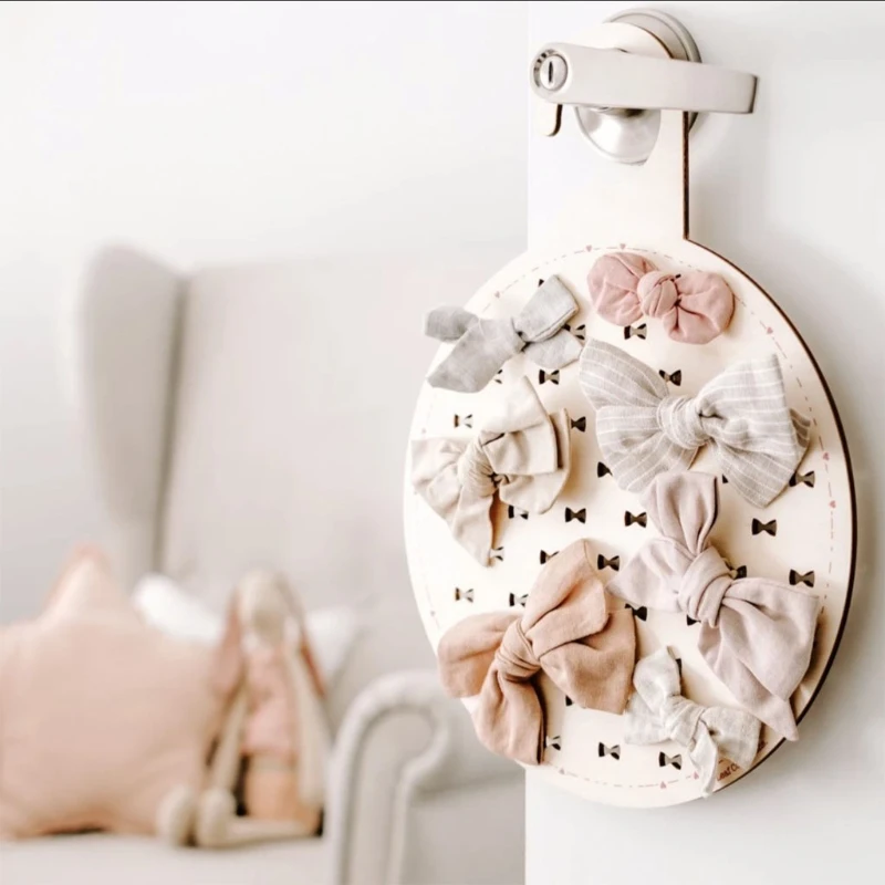 

Nordic Ribbon Hairpin Rack Hair Hoops Storage Holder Headband Wooden Organizer Children Girls Room Decoration