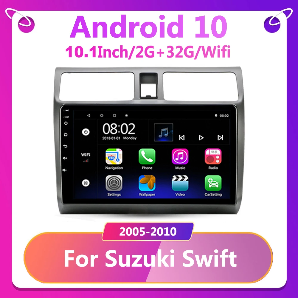 

10" Android 10 2 Din Car Radio For Suzuki Swift 2005 2006 2007 2008 2009 2010 Multimedia Video Player Navigation GPS Stereo 2DIN