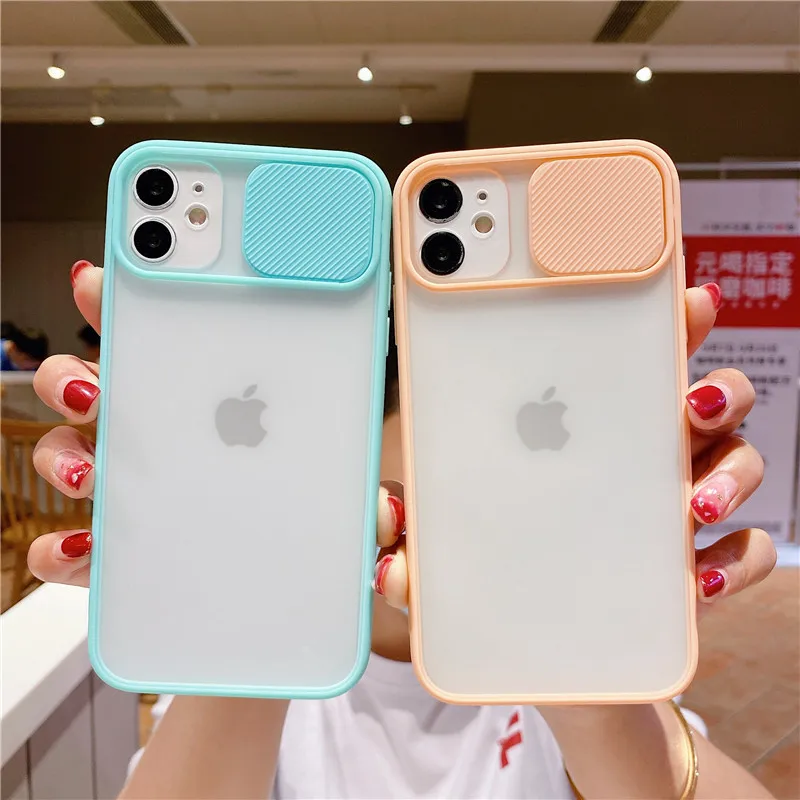 

Camera Lens Protection Phone Case on For iPhone 11 Pro Max 8 7 6 6s Plus XR XS Max X XS SE 2020 12 Color Candy Soft Back Cover