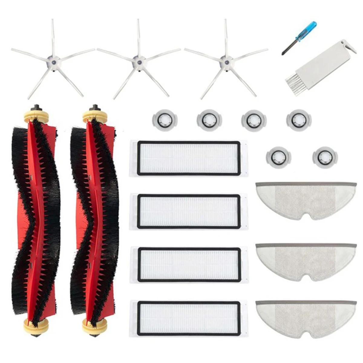 Набор съемных роликовых щеток для пылесоса Xiaomi Roborock S6 S5 Max S65 с водяными