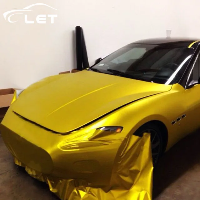 Стайлинг автомобиля матовая Золотая хромированная виниловая пленка