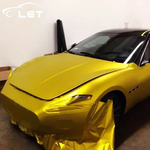 Автомобильный Стайлинг, матовая Золотая хромированная виниловая пленка, автомобильная наклейка, изменяющая цвет, автомобильная фольга, автомобильные аксессуары, наклейка для автомобиля