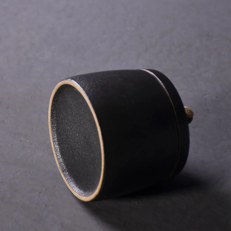 TANGPIN black crockery ceramic tea caddies small canisters chinese kung fu accessories | Дом и сад