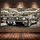 Модульный принт, художественные картины, Классические Постеры для спортивных автомобилей, домашний декор, настенные художественные картины 1965, автомобиль Ford Mustang, картины на холсте для гостиной