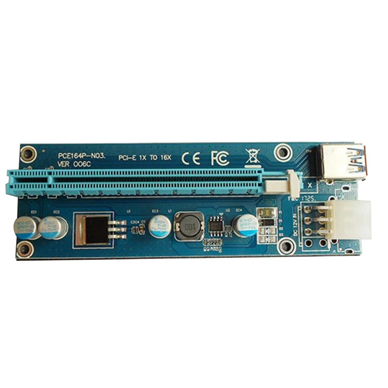 

VER006C PCI-E Riser Card 006C PCI Express X1 to X16 Adapter 0.6M USB 3.0 Cable SATA 6Pin Power for Mining Bitcoin Miner