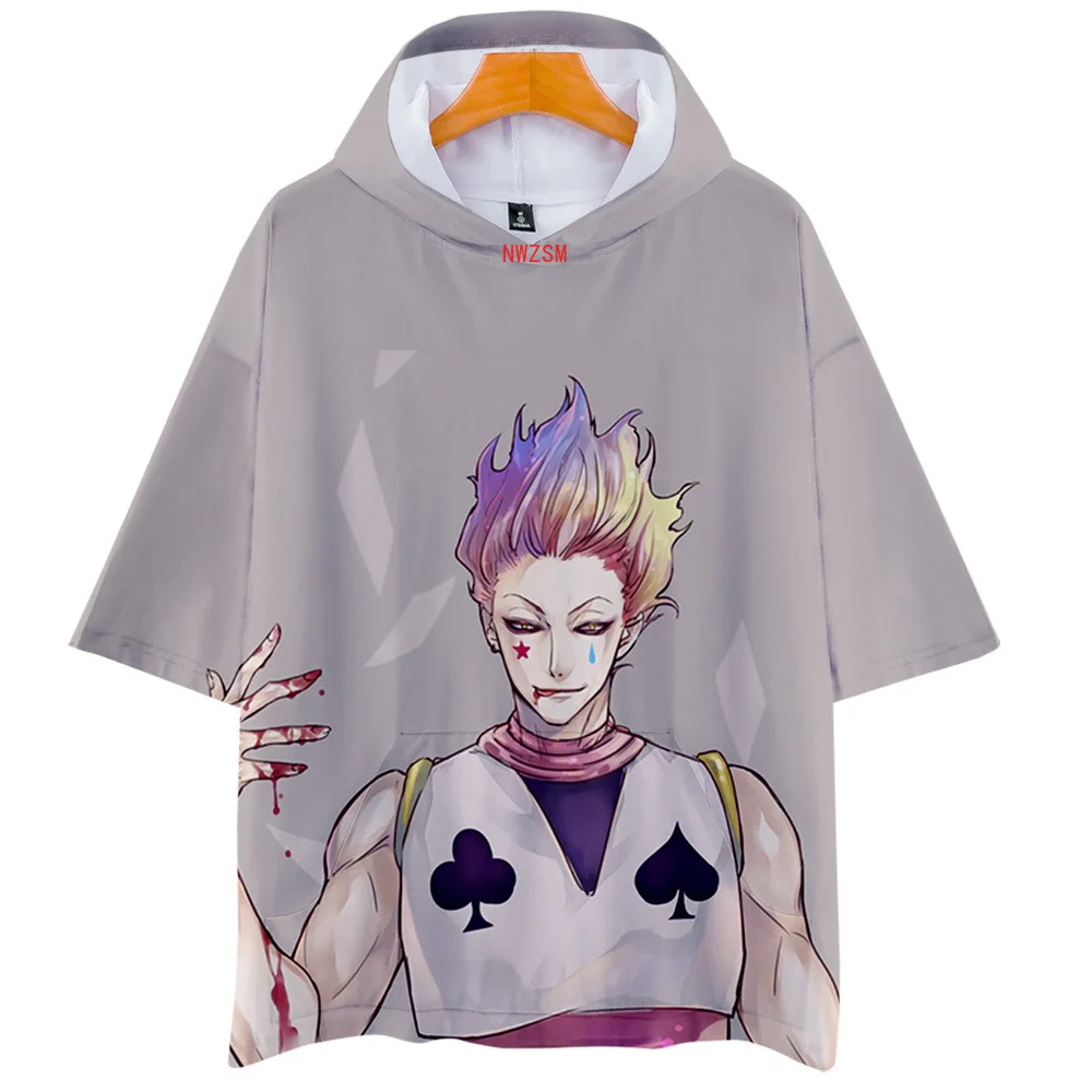 Anime Hunter X Hisoka 3D T Shirt Women Men Harajuku Short Sleeve Hooded Funny Tshirt Streetwear Hip Hop Cosplay Costume | Тематическая
