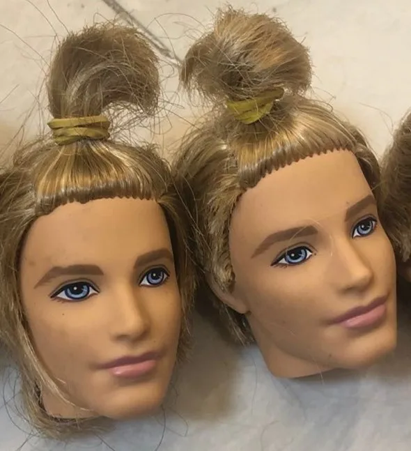 as pic hair 1pc Принц Кен Кукла голова Игрушка Дети подарок на день рождения кукла игрушка голова DIY кукла части игрушки дети подарок на день рождения белый коричневый черный кожа принц - Цвет: as pic hair 1pc