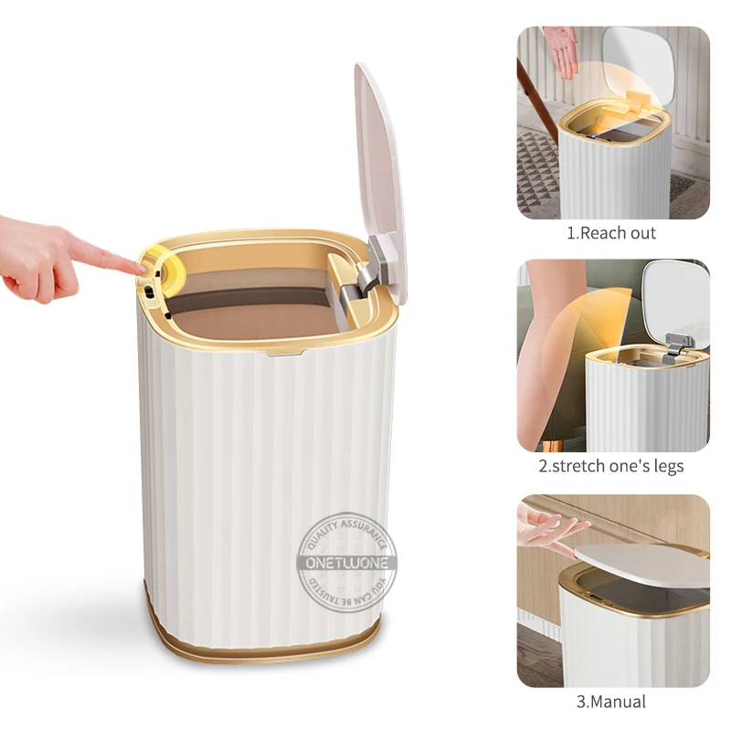Умная мусорная корзина 15 л с автоматическим датчиком электрическая кухонная для