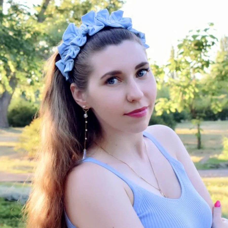 Ободок Haimeikang с цветочным узором плиссированный дизайн Мягкая повязка на голову