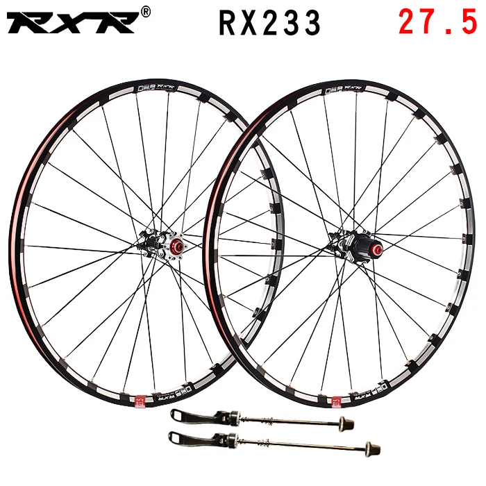 27.5 black 100x135mm RXR 27," RX233 колесная карбоновая ступица MTB дисковый тормоз 5 подшипников комплекты велосипедных колес горный велосипед 7-11Speed через ось/QR MTB колеса - Цвет: 27.5 black 100x135mm