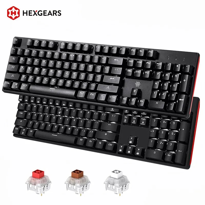 Механическая клавиатура HEXGEARS GK705 проводная Водонепроницаемая с 104 клавишами