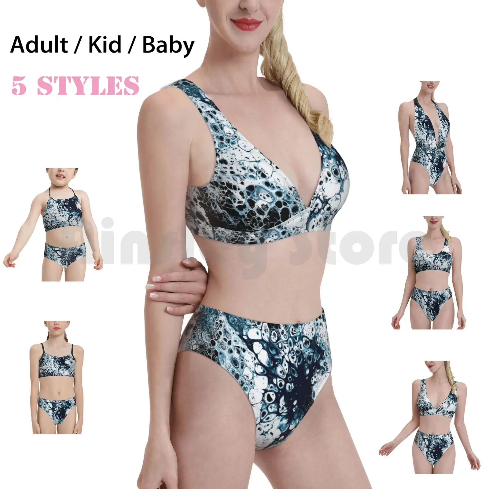 Акриловый купальник с фламинго для рисования (темный) бикини мягкой подкладкой и