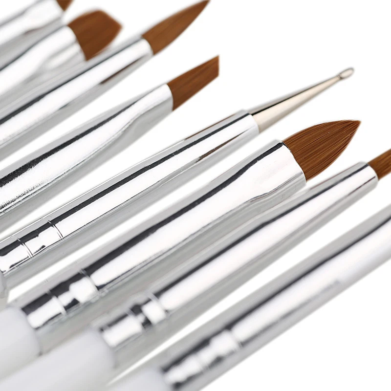 8 шт Зебра шаблон ручка с кистью для нанесения УФ геля дизайн ногтей кисточкой