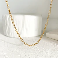 monlansher layering link choker paper clip chain necklace gold color titanium steel chain necklace minimalist necklaces jewelry