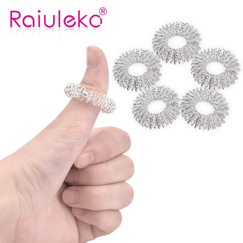 Ручной акупрессурный массажер для пальцев EMS кольцо из нержавеющей стали