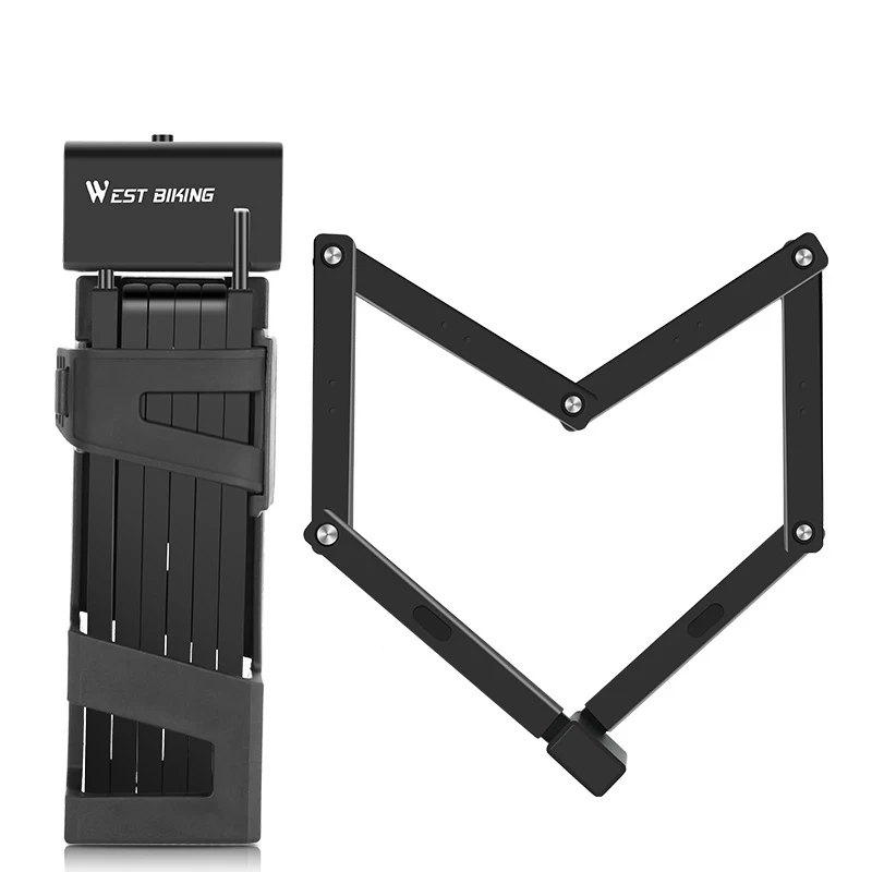

Folding Bike Lock MTB Road Bicycle Hamburg Lock Strong Security 26-section Lock Mounting Bracket Bike Chain Lock With 3 Keys