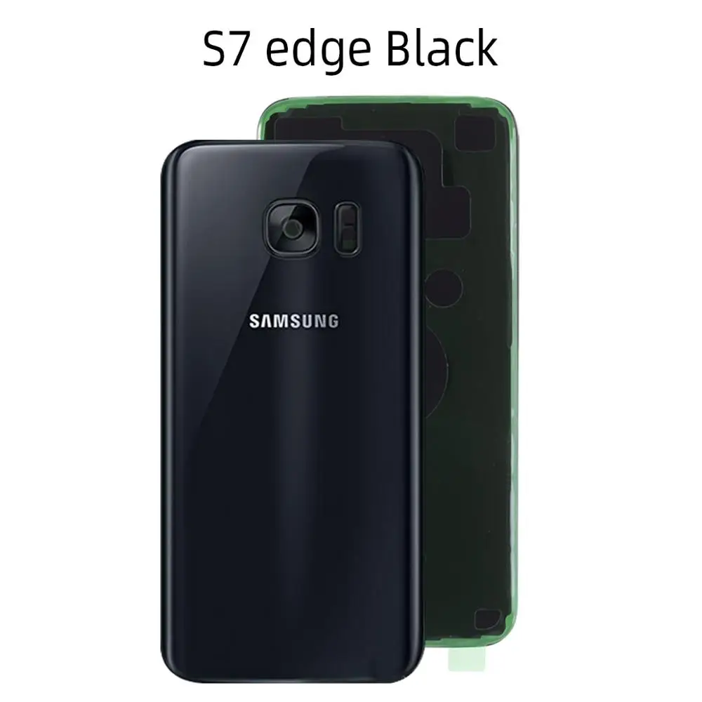 Батарея задняя крышка для samsung Galaxy S7 край G930F сзади Корпус Батарея двери случае Запчасти для авто - Цвет: Black S7 edge