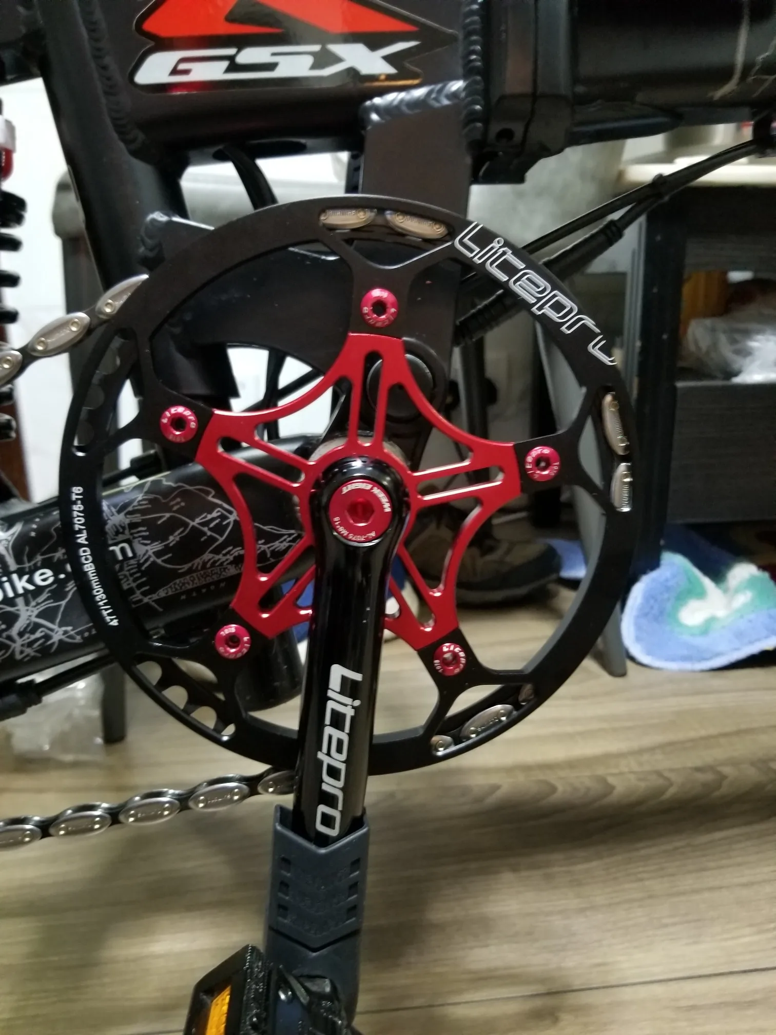 Litepro крепеж-болты для шатуна из алюминиевого сплава, одинарная звездочка на одну цепь, крепление винтами для установки звездочки на велосипед MTB, шоссейный велосипед, складной велосипед.