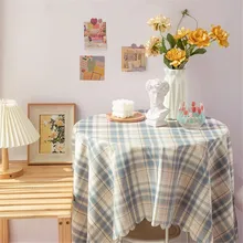 Kawaii xadrez toalha de mesa 150cm kawaii estudante dormitório quarto tapete japonês menina coração simples desktop placemat mesa pano (4)