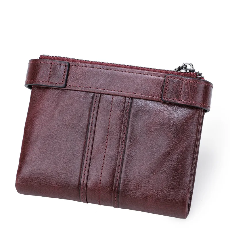 

Мужской кошелек из 100% натуральной кожи, кошелек для монет, маленький мини-держатель для карт, портмоне на цепочке, мужской кошелек с кармана...