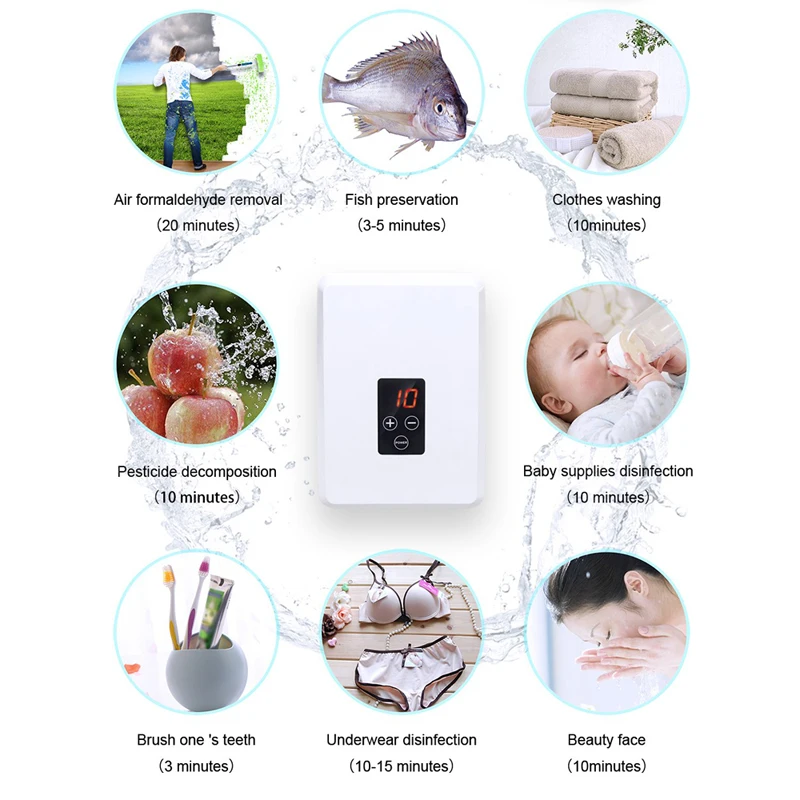 

New Portable Ozone Generator 220V/110V Digital Timing Ozonizer Air Water Air Purifier Sterilizer Purification System O3 Oxygen