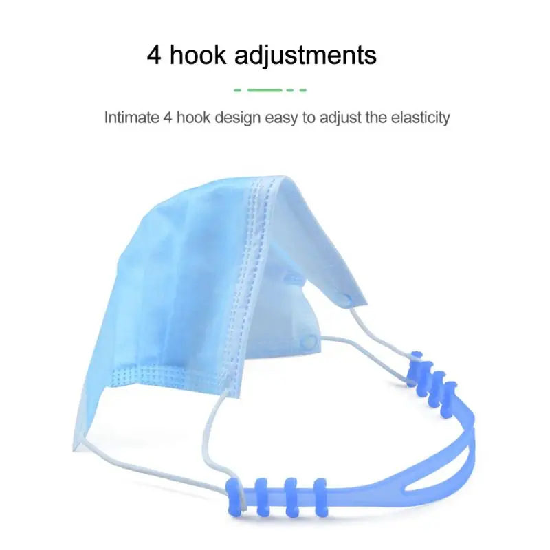 Reusable Face Masks Ear Hook Adjustable Ear-pulling Artifact Mask Rope Silica Gel Extension Buckle Health Care Supplies | Дом и сад