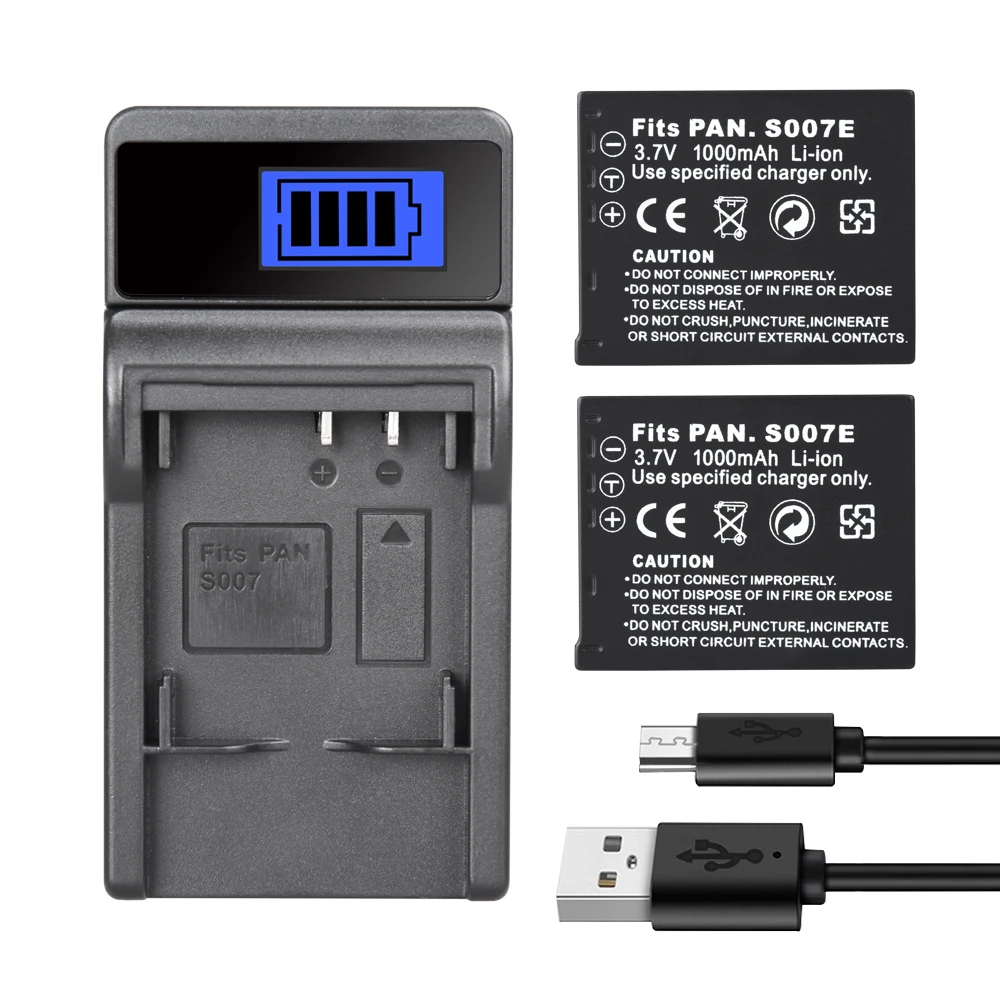 

CGA-S007 Camera Battery CGR-S007E 1000mAh For Panasonic Lumix DMC TZ1 TZ2 TZ3 TZ4 TZ5 TZ50 TZ15 Batterie S007/S007E Charger